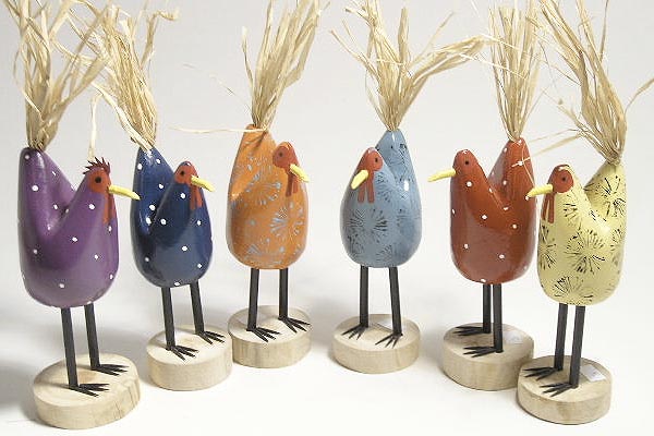 Folk Art Chickens by Edith John