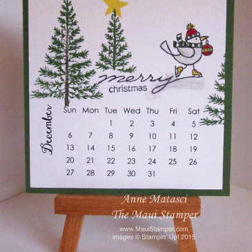 Maui Stamper 2015 Easel DIY Calendar December