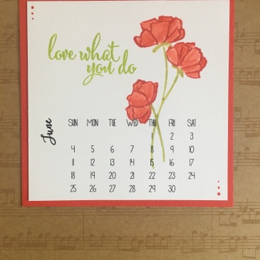 Maui Stamper Stampin' Up! Love What You Do DIY Calendar June 2018