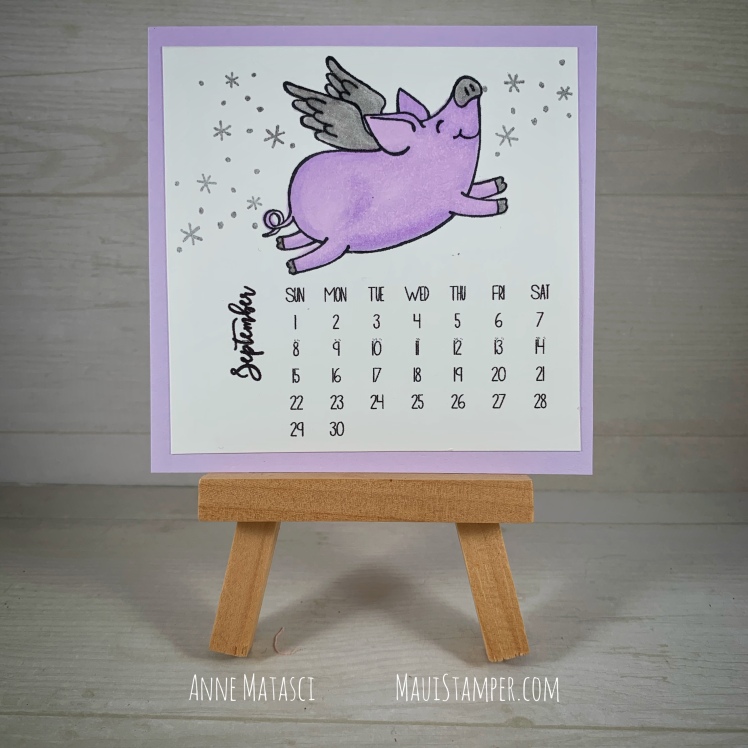 Maui Stamper Stampin Up This Little Piggy DIY Easel Calendar 2020