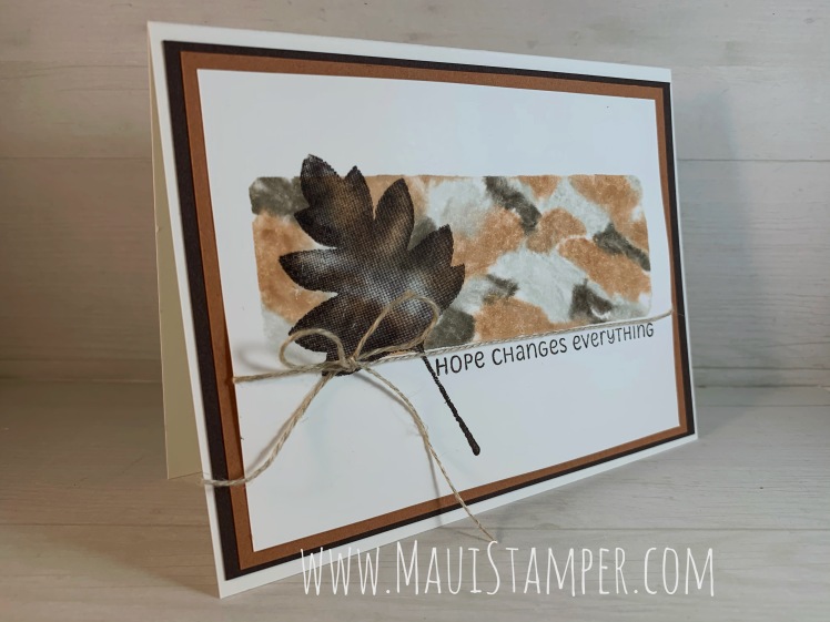 Maui Stamper Stampin Up Acrylic Block Watercolor Technique Love of Leaves
