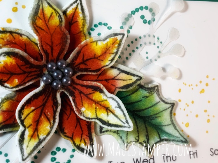 Maui Stamper Stampin Up Poinsettia Petals December 2020 DIY Easel Calendar